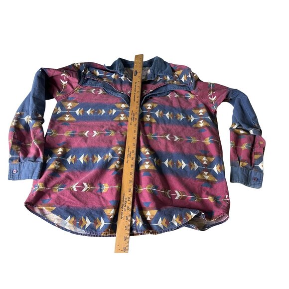 Vtg Adobe Rose Western Button-Up Shirt 1X Aztec Brushpopper Long Sleeve Cotton - Picture 10 of 15